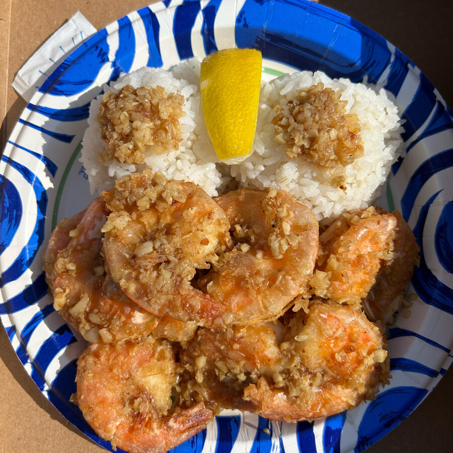 Shrimp scampi plate (à la Giovanni’s Shrimp Truck) • Pepper’s Food & Drink